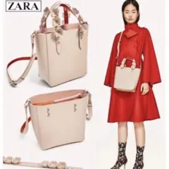 ZARA BASIC ザラ　ハンドバッグ　ショルダーバック　 フラワーモチーフ