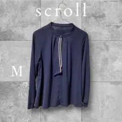 scroll スクロール　長袖 ブラウス ネイビー Mサイズのサムネイル
