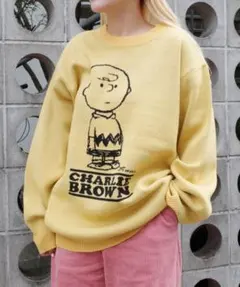 ヒューストン PEANUTS ピーナッツ チャーリーブラウン セーター XL 黒 