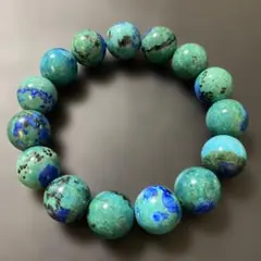 最終値下げ‼️大玉希少鮮やかなクリソコラ天然石ブレスレット
