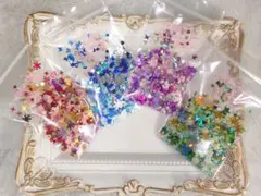 ハンドメイド レジン 封入素材 スパンコールなどMIX 4色(各5g)セット