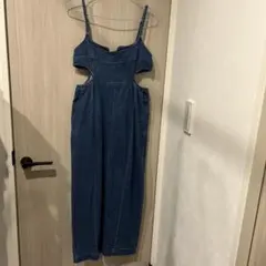 デニムブルー キュアノス　サロペットスカート　コラージュガリャルダカランデ