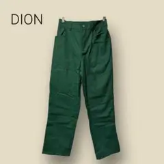 2153 【DION】　カラーパンツ　グリーン　ウエストゴム　大きめ