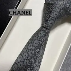 希少✨極美品✨ CHANEL シャネル ネクタイ ココマーク シャドー