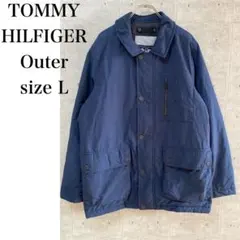 【古着】TOMMY HILFIGER 中綿ジャケット ネイビー サイズL