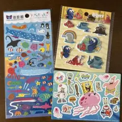 【未使用】海遊館　ニモ　ドリー　スポンジボブ　ステッカーセット