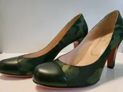 本革 kariang 黒×カモフラージュ柄 24.5のサムネイル