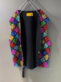 古着 ビンテージ 80s スパンコール ピエロ ベスト デッドストック カスタム