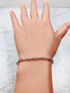 【超美品】GUCCI レクタングル チェーン ブレスレット 男女兼用　SV925のサムネイル