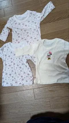 ベビー肌着 長袖シャツ 3枚セット ミニー