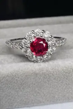 天然ルビー 1.69ct ダイヤ 0.532ct Pt900 リング - メルカリ