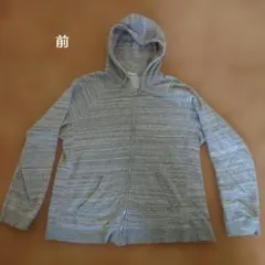 グレー フルジップ フード付きパーカー XL