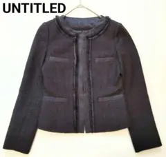 ノーカラージャケット ネイビー UNTITLED