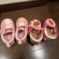 ピンク ベビーシューズとサンダルの2足セット