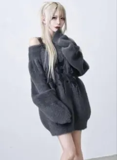 『REFLEM/レフレム』フェザーヤーンオフショルニット