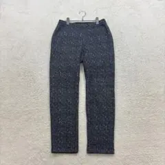 グリーンレーベルリラクシング【S】黒 ヘリンボーン イージーパンツ 裏起毛 秋冬