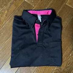 glimmer ポロシャツ S 黒/ピンク