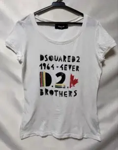 【1回のみ着用】DSQUARED2 ディースクエアード ロゴTシャツ ホワイト