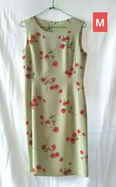 レトロワンピース 花柄ワンピース 膝丈 ノースリーブ