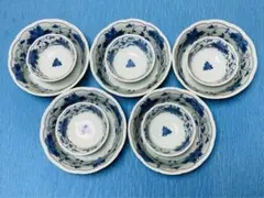 新品 有田焼 聖山窯 花柄 金彩 染付 親子鉢 中鉢 小鉢 10客セット 共箱