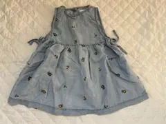 ZARA 花柄刺繍入りデニムワンピース 12-18ヶ月