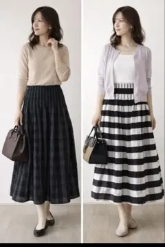 美品FLEUR DE KALINAフレールドゥカリーナリバーシブルロングスカート