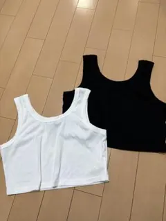 ホワイト ブラック タンクトップ 2枚セット
