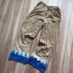 【最終値下げ】【早い者勝ち】泥染風タイダイ染めコットンリラックスパンツ