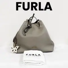 美品✨️ FURLA コスタンザ 巾着バッグ グレージュ バタフライ A4