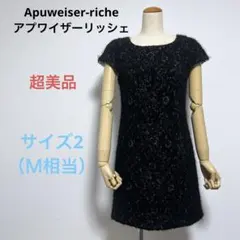 ☆美品☆送料無料☆アプワイザーリッシェ半袖ワンピース☆ブラック☆サイズ2