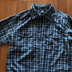 mont-bell 長袖シャツ 青系チェック