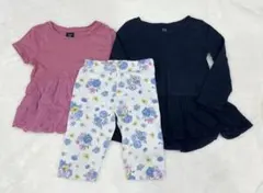 【100】チュニック トップス 長袖 半袖　タイツ　 セット