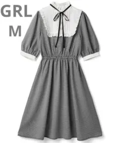 GRL グレイル　M ギンガムチェック　フリルワンピース　リボン付き