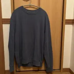 【ユニクロ】クルーネック スウェット　ブルー　L