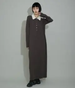 新品今期☆アダムエロペ☆WEB限定　ポロシャツワンピース ダークグレー