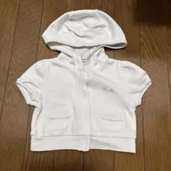 BeBe ラメ入り 半袖パーカー ホワイト 90cmのサムネイル