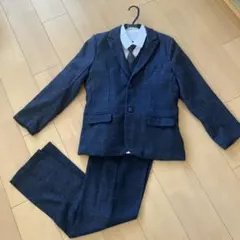 子供用ダークブルースーツ（チェック柄）