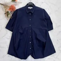 ENFOLD エンフォルド HALF - SLEEVES SHIRT ネイビーのサムネイル