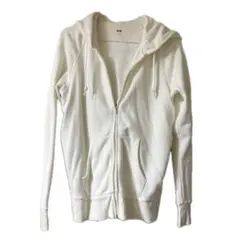 ユニクロ パーカー L 白 オフホワイト メンズ 無地