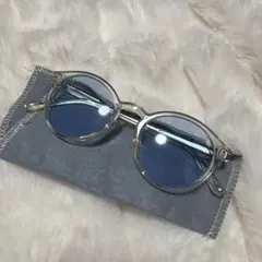 クリアフレーム 青色レンズ サングラス