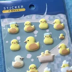 銭湯あひる❤️ぷくぷくシール　ステッカー【品薄】シール帳　立体ぷっくり　1点セリア