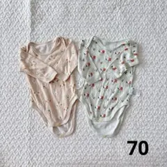 ユニクロ　肌着　ベビー肌着　長袖肌着　ロンパース肌着　70