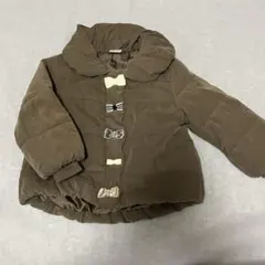 プティマイン中綿アウター　80 リボン　ブラウン　ダウン　petit main