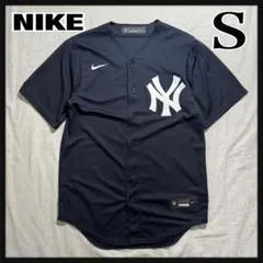NIKE ヤンキース ユニフォーム レプリカジャージ 紺 ベースボールシャツ Sのサムネイル