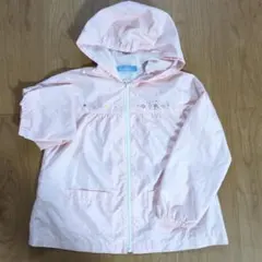 美品ファミリア ピンクフード付きウインドブレーカー シャカシャカ 120