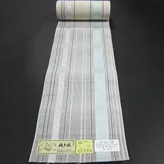8472］本場筑前博多織 金印 名古屋帯 黒木織物 通年着用可 八寸 正絹