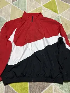 Nike ナイロンジャケット Lサイズ レッド/ホワイト/ブラック
