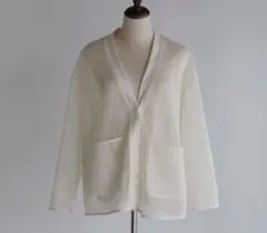 Pois double mesh cardigan 2026 ホワイト - メルカリ