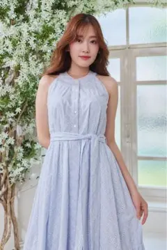 herlipto Leira Lace Trim Dress sky 青 - メルカリ