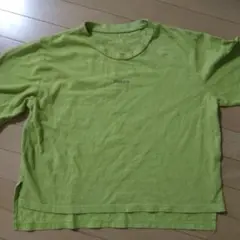 リブインコンフォート五分袖TシャツL黄緑